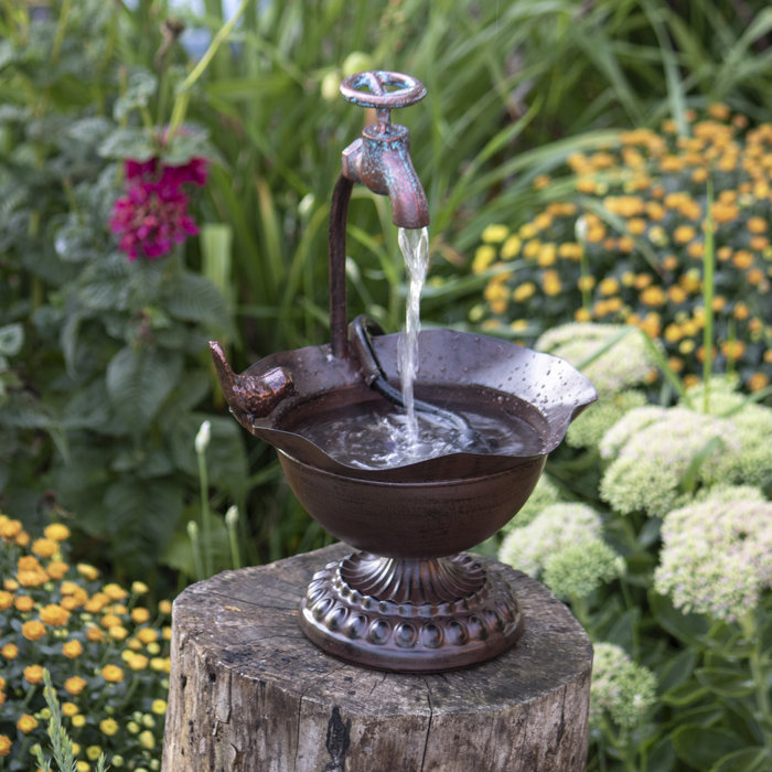 Canora Grey Bird Bath Indoor Water Fountain With Electric Variable